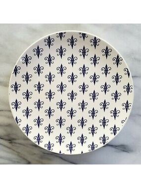 Sur La Table fleur de lis salad plate
